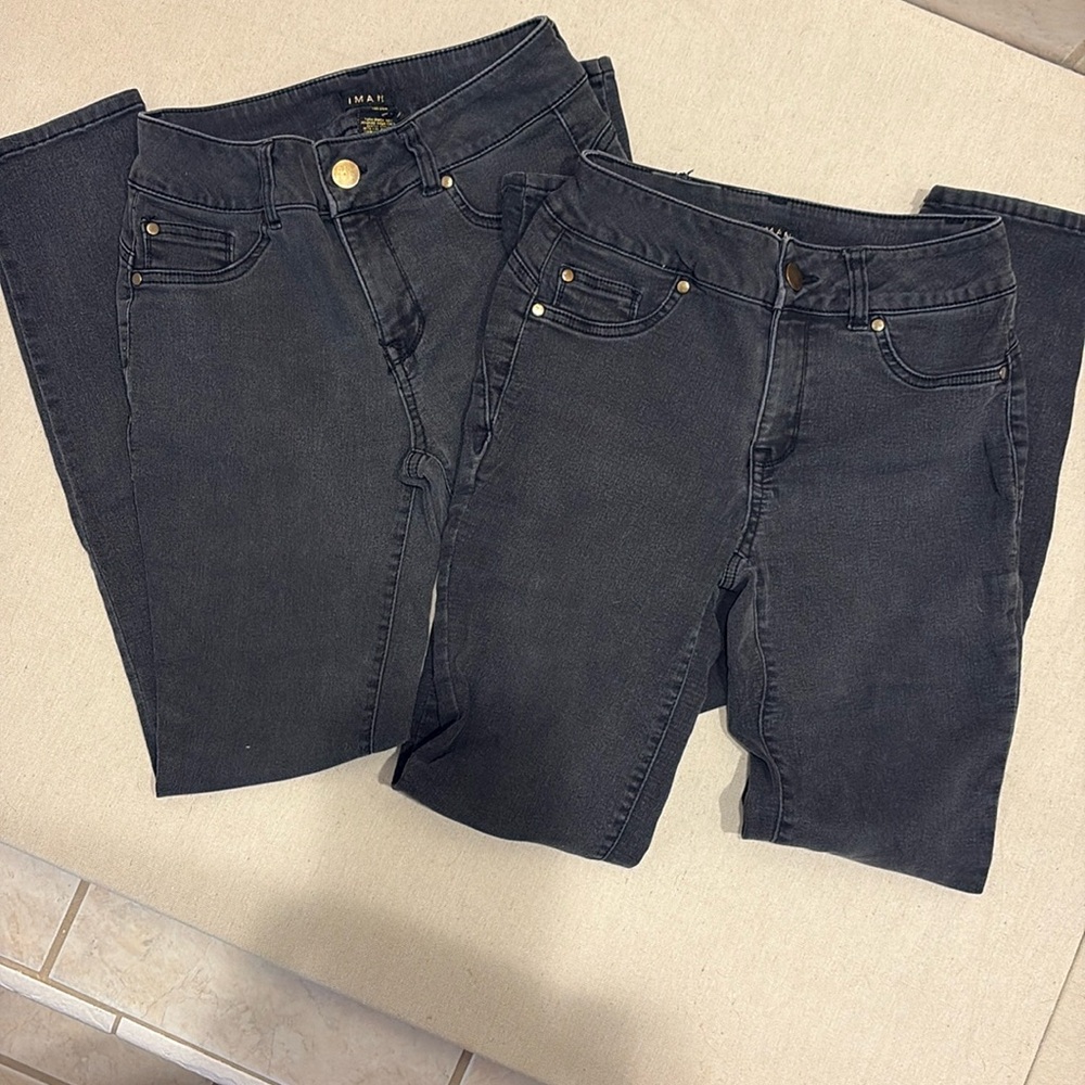 IMAN Women's Black Skinny Jeans, size 2
Selling both pair for $10 total.